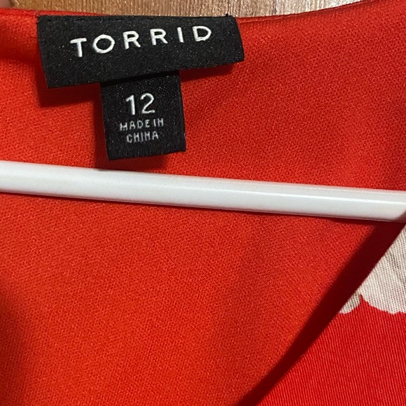 Red/pink colored high low romper from torrid - Picture 2 of 4